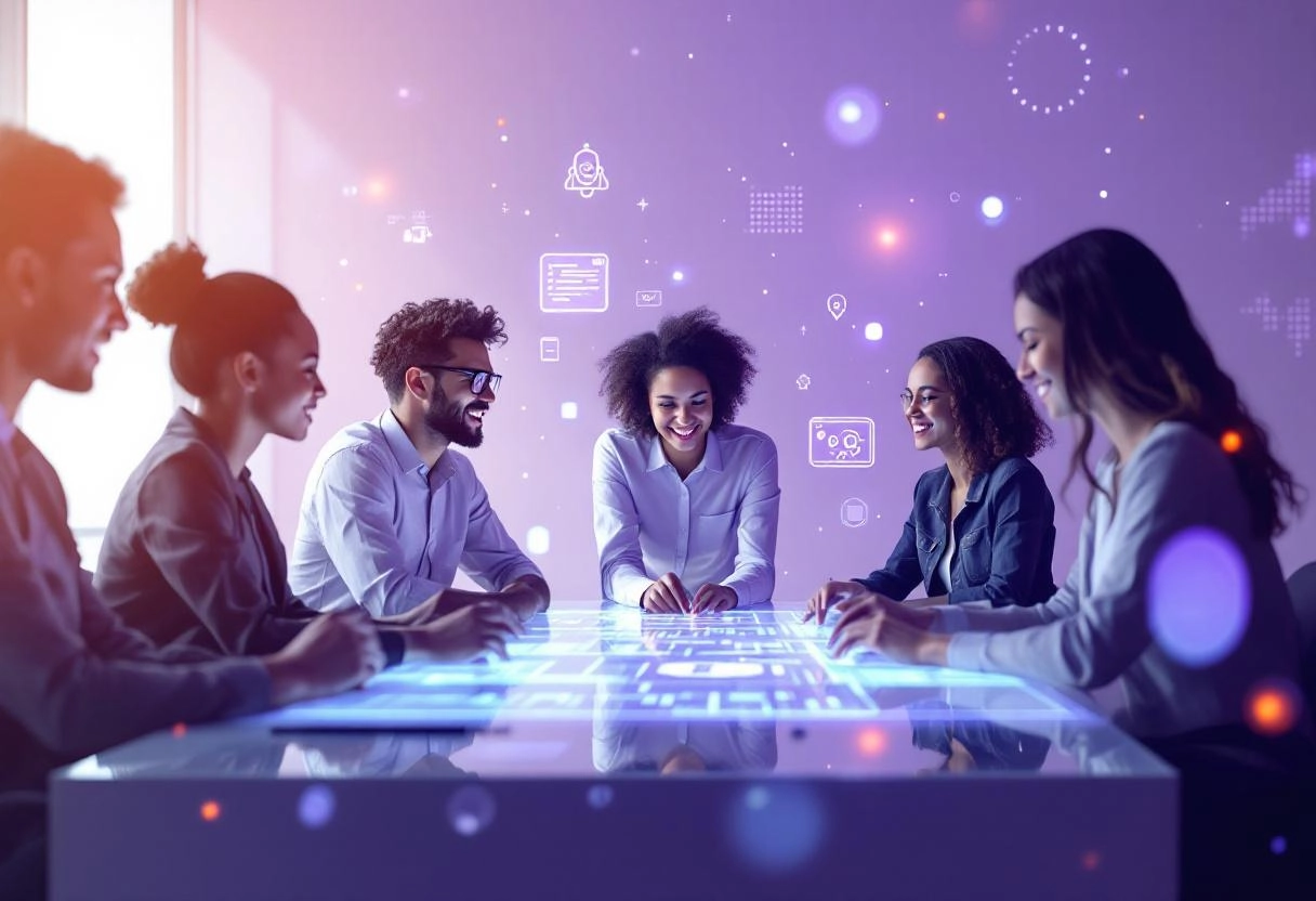 Collaborative AI agents working together
