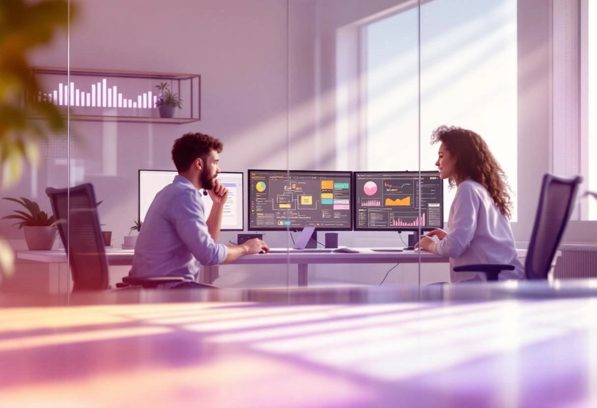 Data automation concept with gears and technology